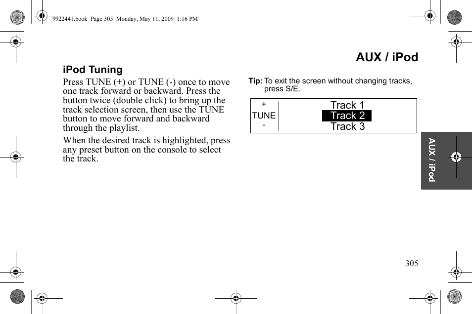 Aux / ipod | Polaris 2010 Victory Victory Vision 8-Ball User Manual | Page 309 / 334