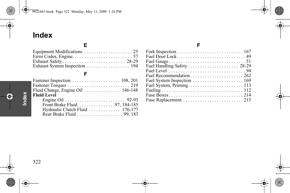 Index | Polaris 2010 Victory Victory Vision 8-Ball User Manual | Page 326 / 334