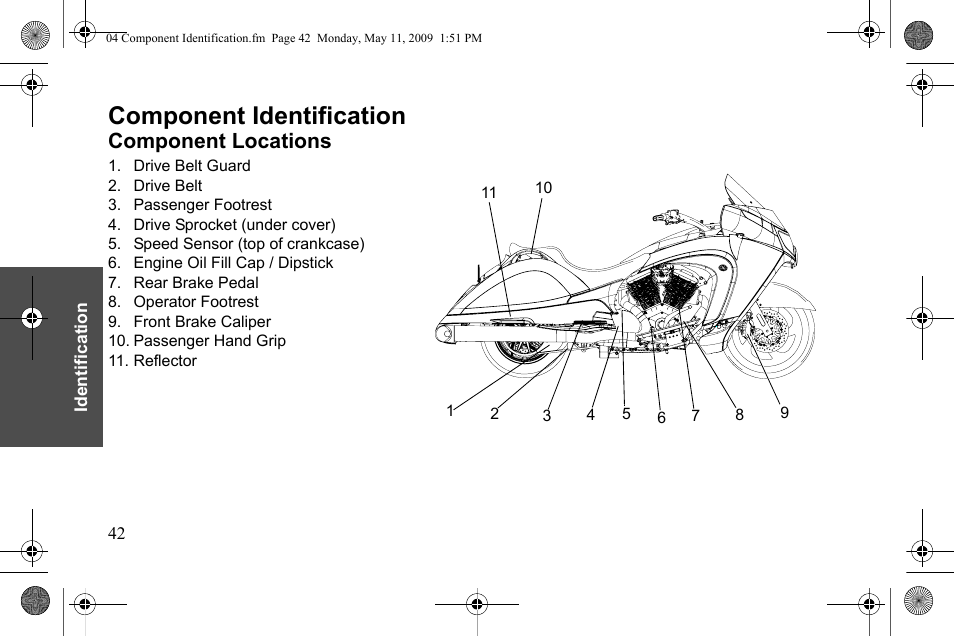 Component identification, Component locations | Polaris 2010 Victory Victory Vision 8-Ball User Manual | Page 46 / 334