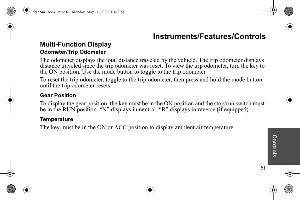 Instruments/features/controls | Polaris 2010 Victory Victory Vision 8-Ball User Manual | Page 65 / 334