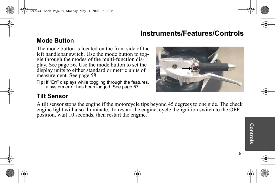 Instruments/features/controls | Polaris 2010 Victory Victory Vision 8-Ball User Manual | Page 69 / 334
