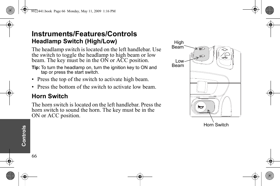 Instruments/features/controls | Polaris 2010 Victory Victory Vision 8-Ball User Manual | Page 70 / 334