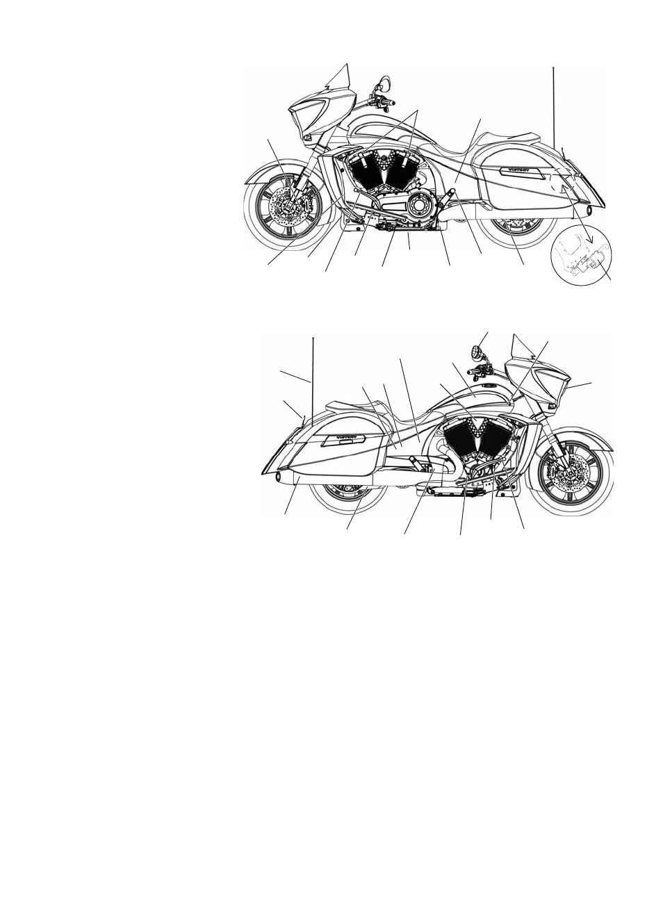Identification, Left side view, Right side view | Polaris 2016 Victory Cross Country User Manual | Page 21 / 162