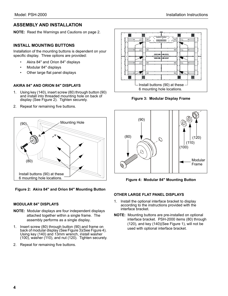 Chief Manufacturing PSH-2000 User Manual | Page 4 / 8
