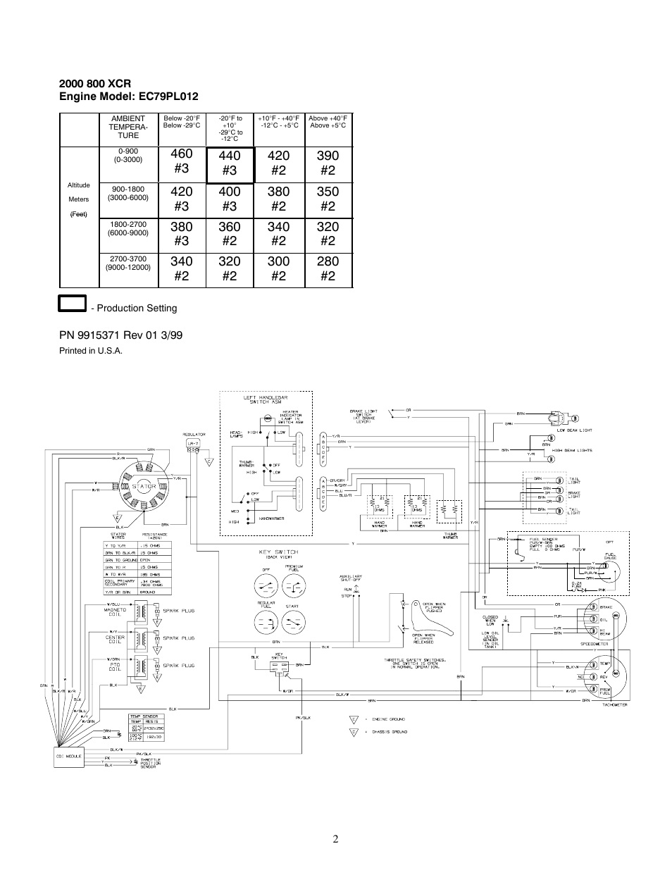 Polaris 2000 Indy 800 XCR User Manual | Page 2 / 2