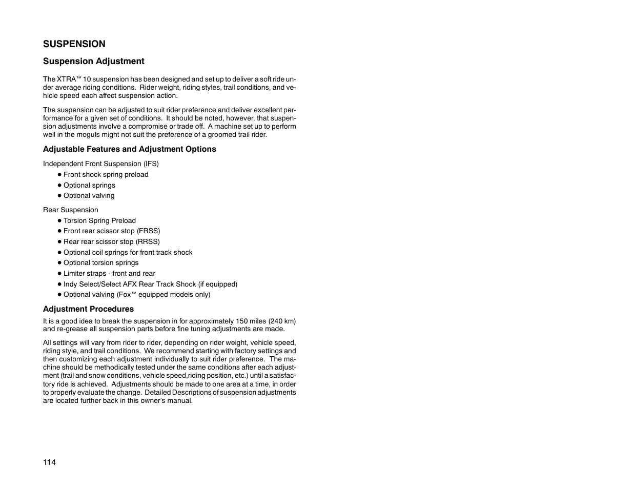 Suspension | Polaris 2000 Universal Snowmobile User Manual | Page 119 / 154