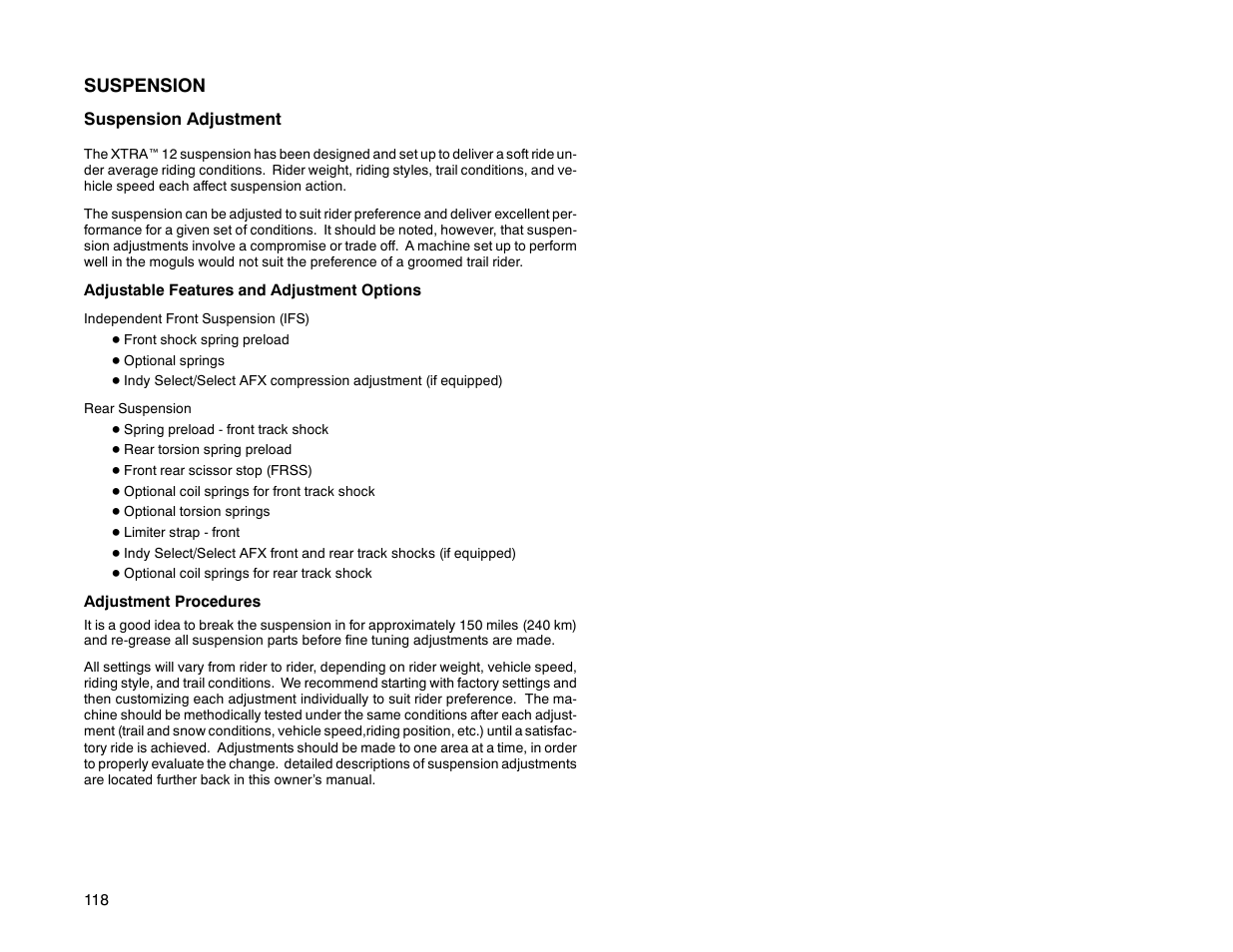 Suspension | Polaris 2000 Universal Snowmobile User Manual | Page 123 / 154