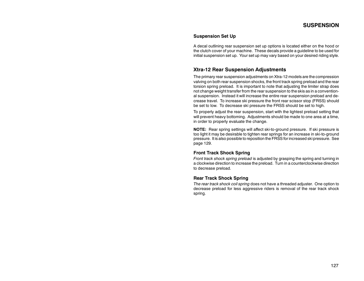 Suspension | Polaris 2000 Universal Snowmobile User Manual | Page 132 / 154