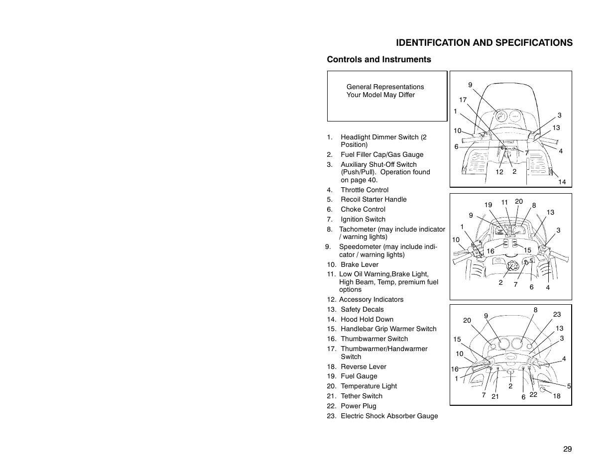 Identification and specifications | Polaris 2000 Universal Snowmobile User Manual | Page 34 / 154
