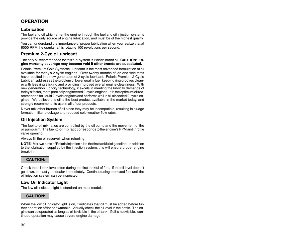 Polaris 2000 Universal Snowmobile User Manual | Page 37 / 154