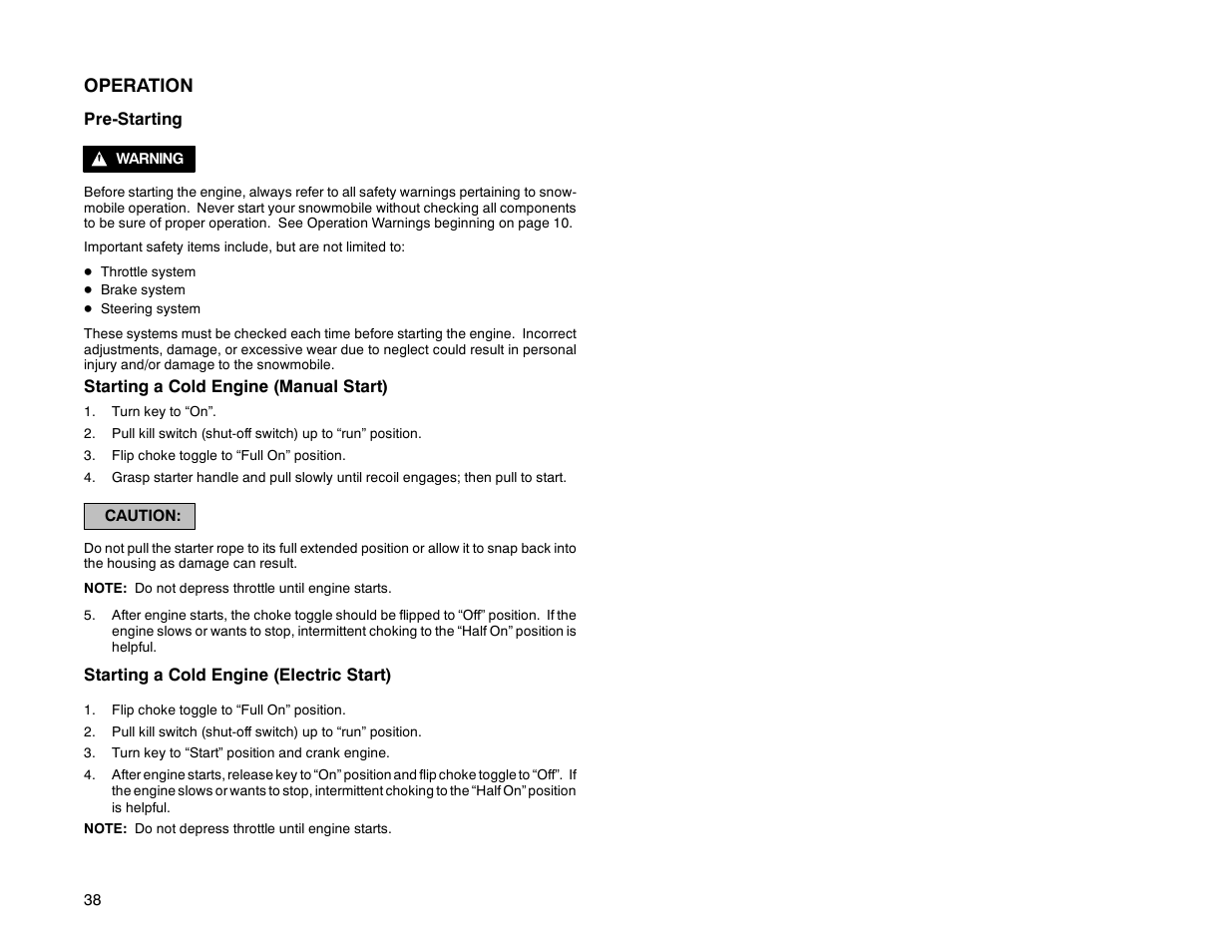 Polaris 2000 Universal Snowmobile User Manual | Page 43 / 154