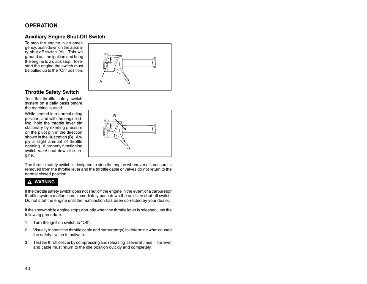 Operation | Polaris 2000 Universal Snowmobile User Manual | Page 45 / 154