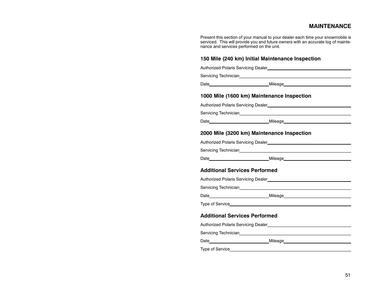 Polaris 2000 Universal Snowmobile User Manual | Page 56 / 154