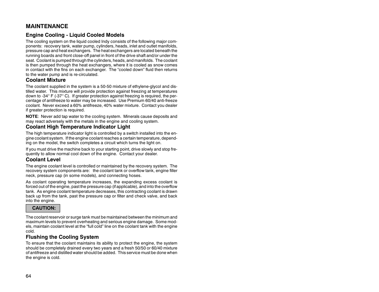 Maintenance | Polaris 2000 Universal Snowmobile User Manual | Page 69 / 154
