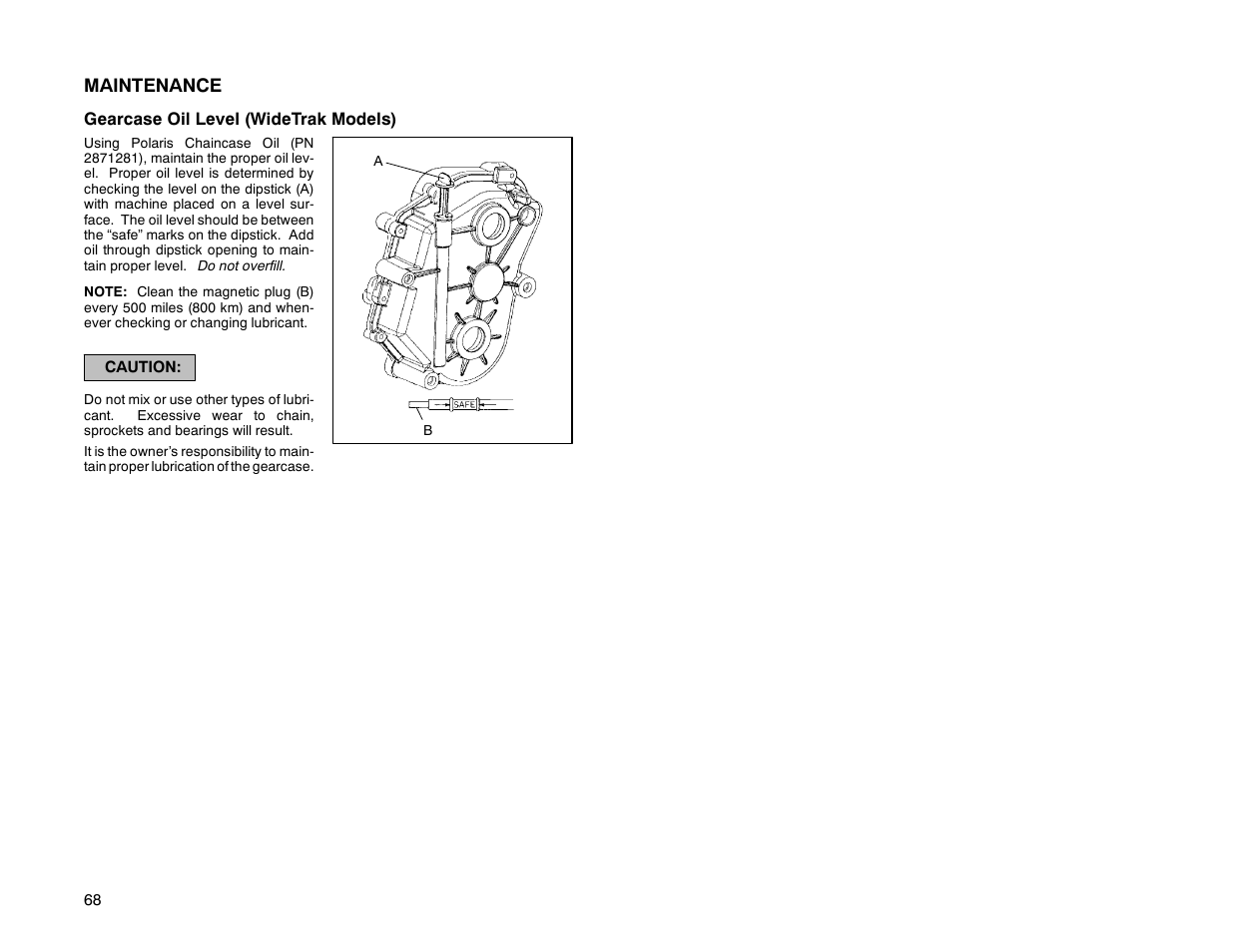 Maintenance | Polaris 2000 Universal Snowmobile User Manual | Page 73 / 154