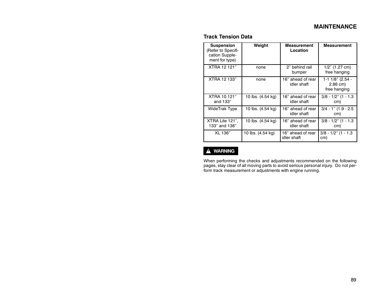 Maintenance | Polaris 2000 Universal Snowmobile User Manual | Page 94 / 154