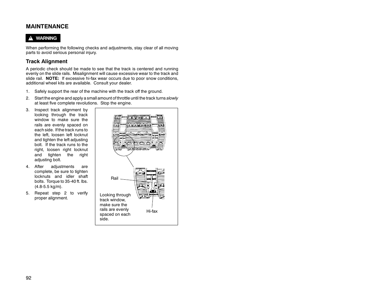 Maintenance | Polaris 2000 Universal Snowmobile User Manual | Page 97 / 154