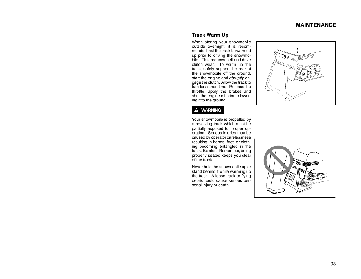 Maintenance | Polaris 2000 Universal Snowmobile User Manual | Page 98 / 154