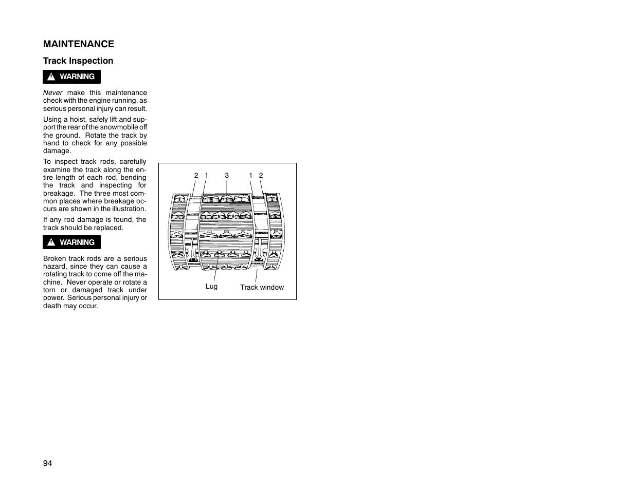 Maintenance | Polaris 2000 Universal Snowmobile User Manual | Page 99 / 154