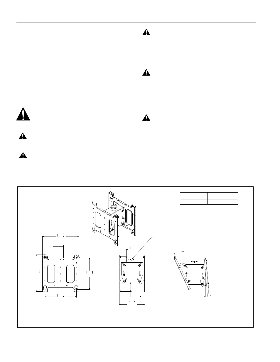 Disclaimer, Important warnings and cautions, Dimensions | Pdc series installation instructions 2, Warning, Caution | Chief Manufacturing PDC Series User Manual | Page 2 / 8