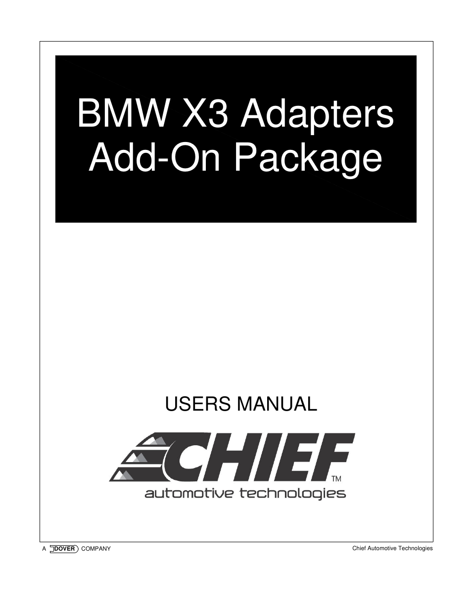 Chief Manufacturing X3 User Manual | 8 pages