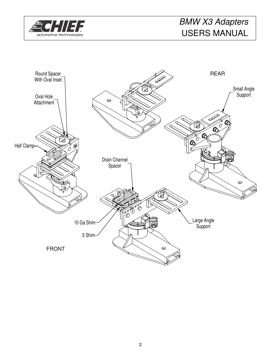 Bmw x3 adapters users manual | Chief Manufacturing X3 User Manual | Page 4 / 8
