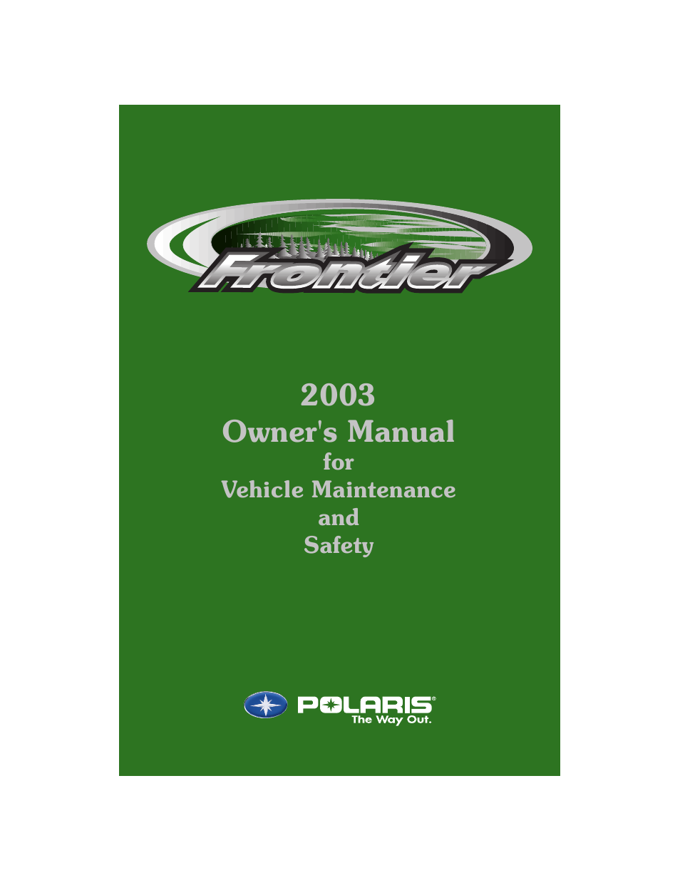 Polaris 2003 Frontier User Manual | 140 pages