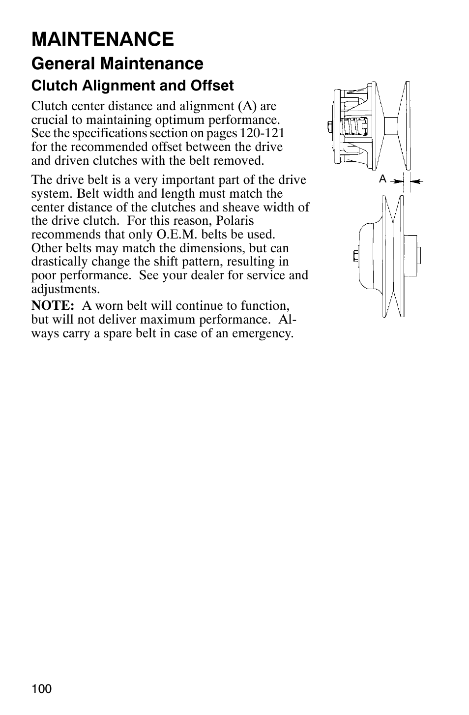 Maintenance, General maintenance | Polaris 2003 Frontier User Manual | Page 102 / 140