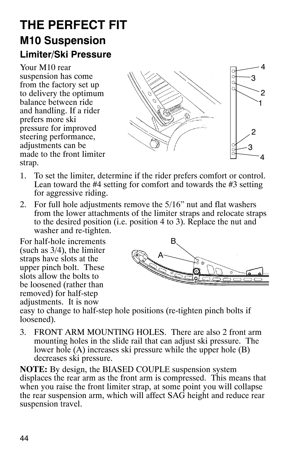 The perfect fit, M10 suspension | Polaris 2003 Frontier User Manual | Page 46 / 140