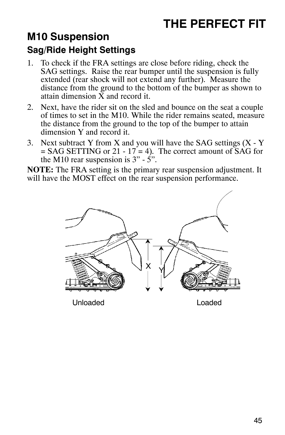 The perfect fit, M10 suspension | Polaris 2003 Frontier User Manual | Page 47 / 140