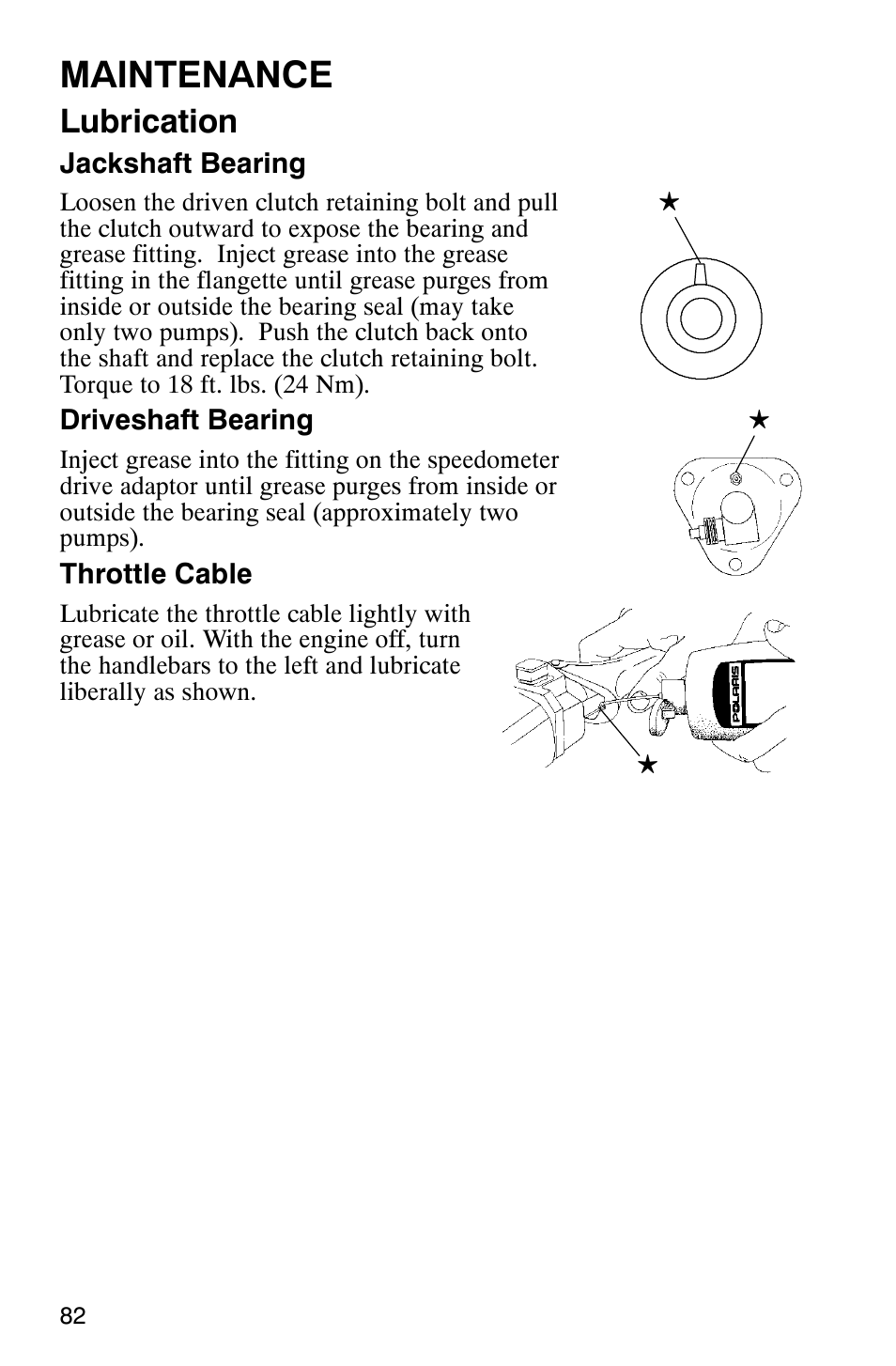Maintenance, Lubrication | Polaris 2003 Frontier User Manual | Page 84 / 140