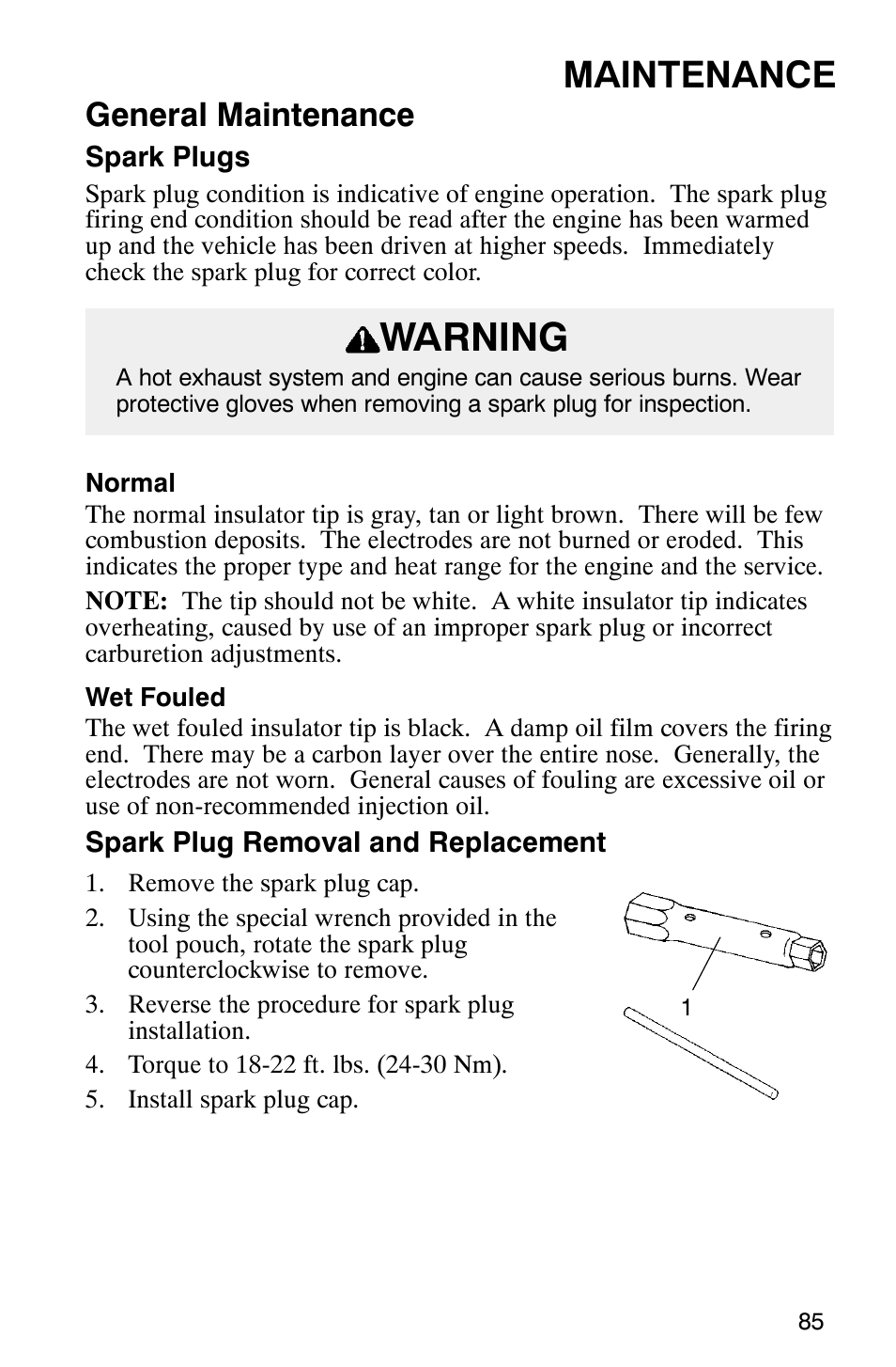 Warning, Maintenance, General maintenance | Polaris 2003 Frontier User Manual | Page 87 / 140