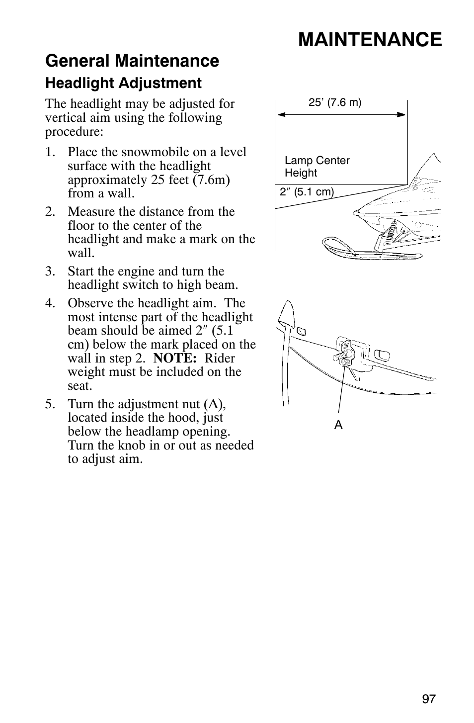Maintenance, General maintenance | Polaris 2003 Frontier User Manual | Page 99 / 140