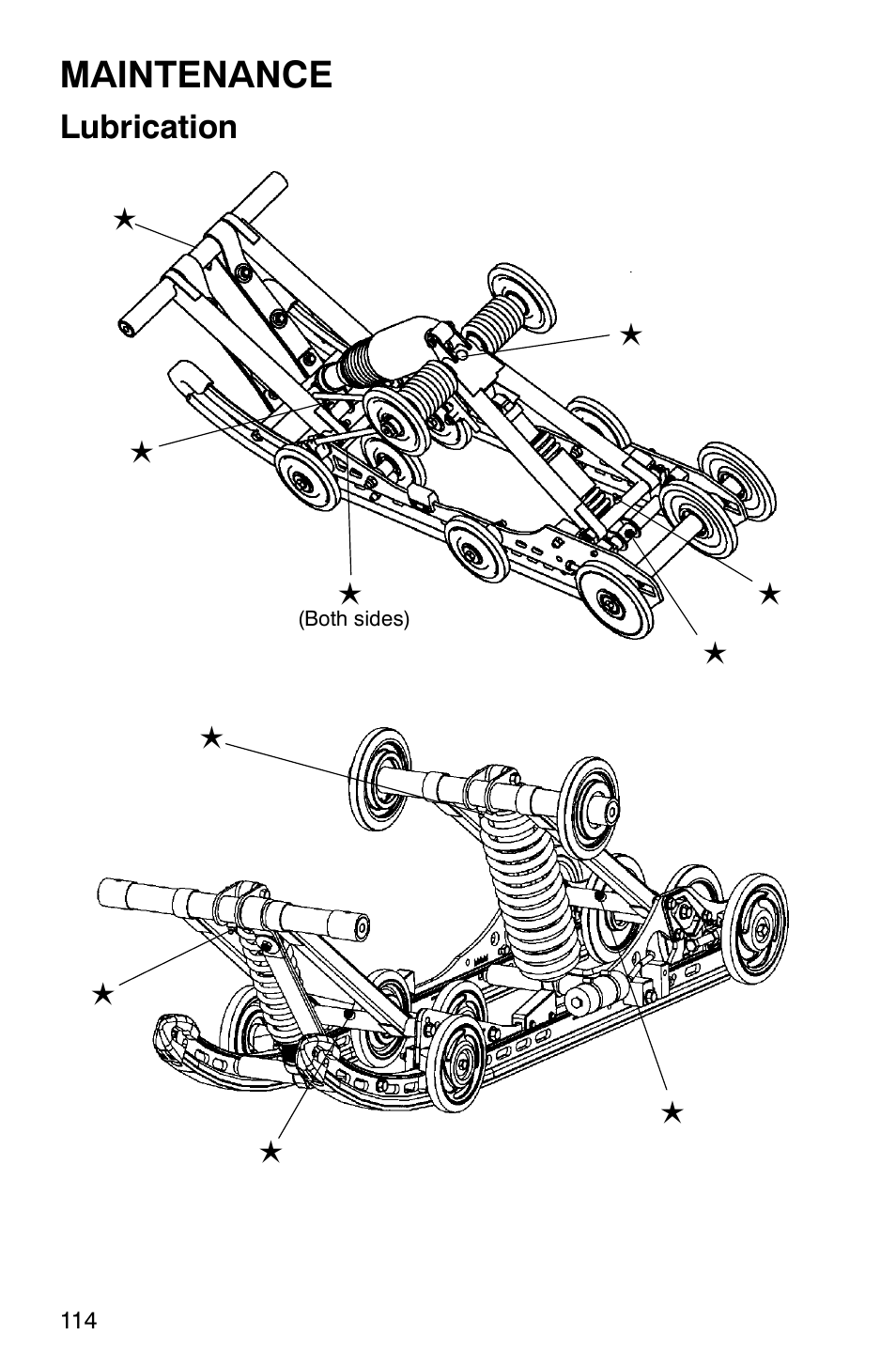 Maintenance, Lubrication | Polaris 2003 Universal Snowmobiles User Manual | Page 116 / 189