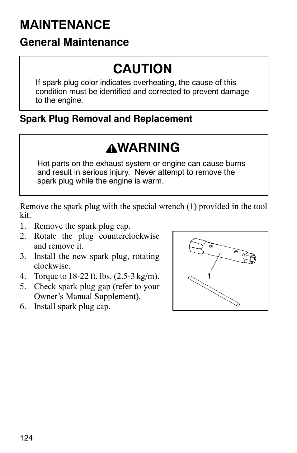 Caution, Warning, Maintenance | General maintenance | Polaris 2003 Universal Snowmobiles User Manual | Page 126 / 189