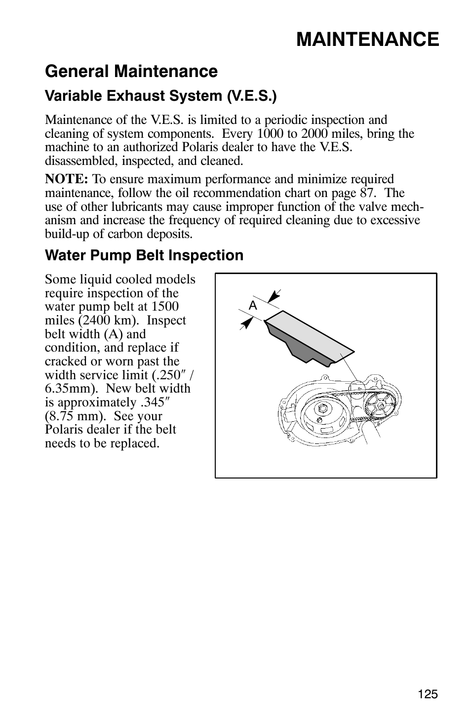 Maintenance, General maintenance | Polaris 2003 Universal Snowmobiles User Manual | Page 127 / 189