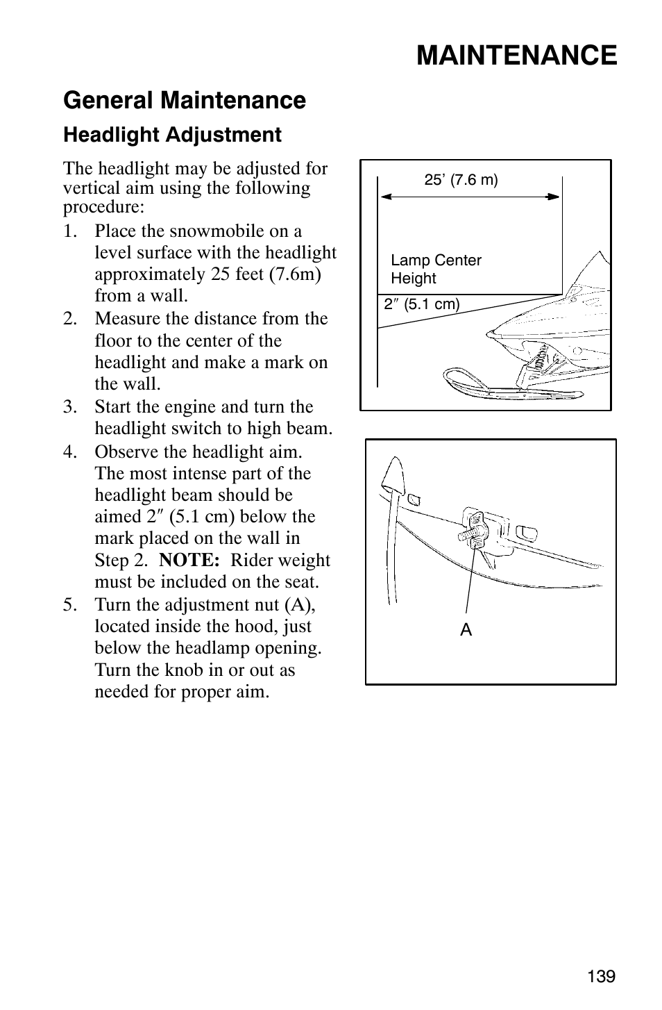 Maintenance, General maintenance | Polaris 2003 Universal Snowmobiles User Manual | Page 141 / 189