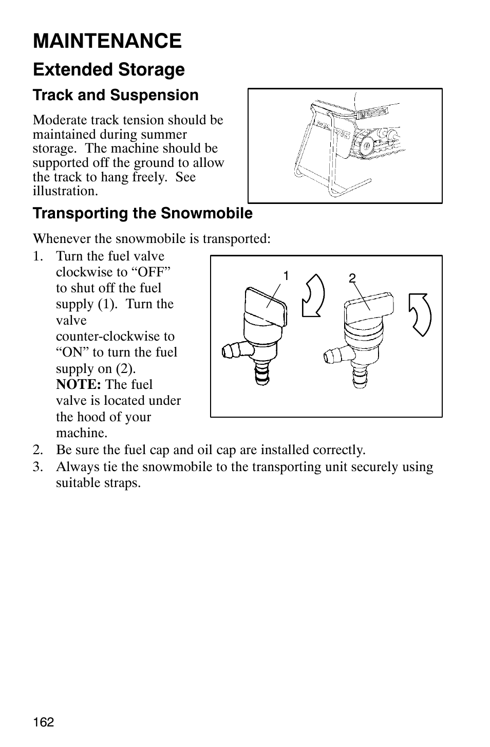 Maintenance, Extended storage | Polaris 2003 Universal Snowmobiles User Manual | Page 164 / 189
