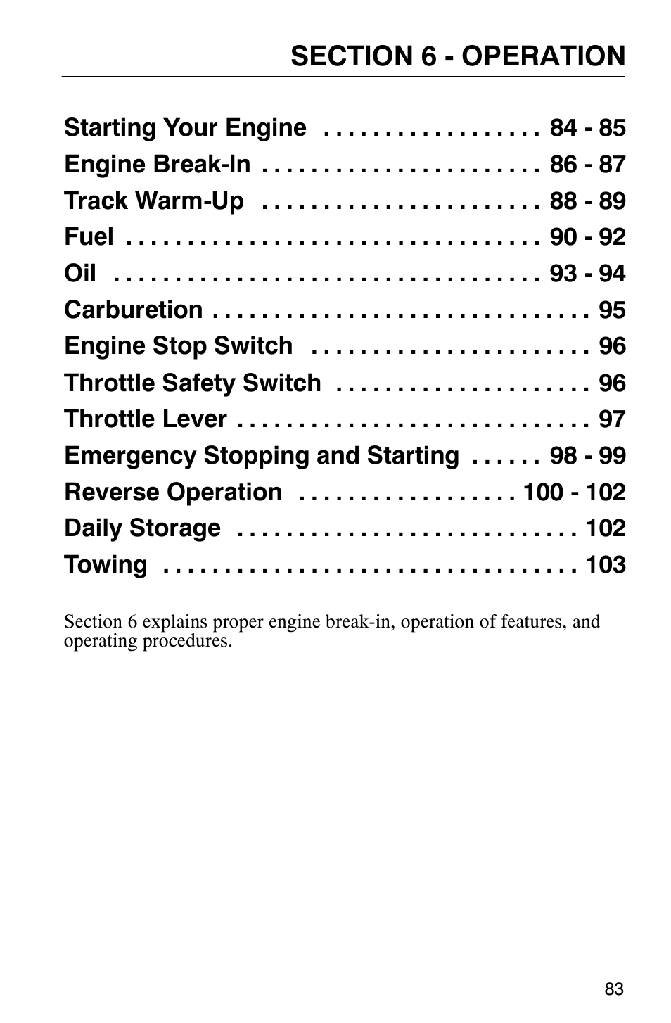 Polaris 2003 Universal Snowmobiles User Manual | Page 85 / 189