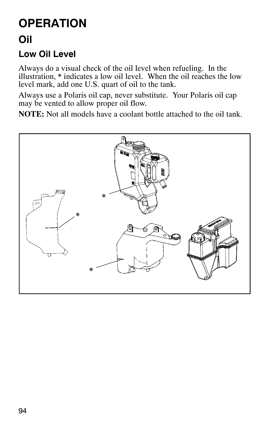Operation | Polaris 2003 Universal Snowmobiles User Manual | Page 96 / 189