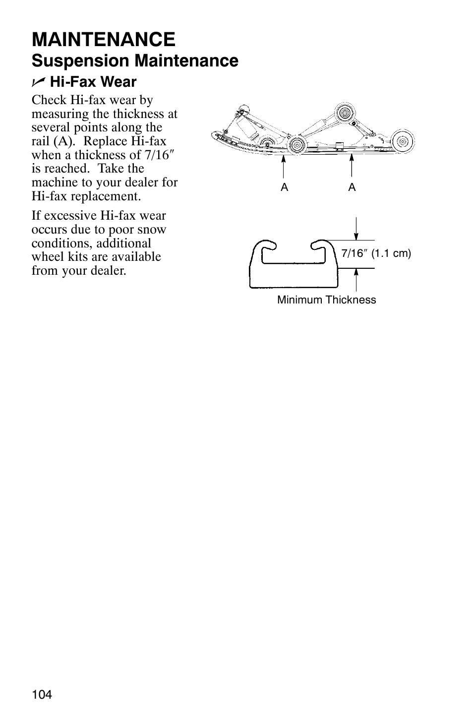 Maintenance, Suspension maintenance | Polaris 2005 RMK User Manual | Page 107 / 130