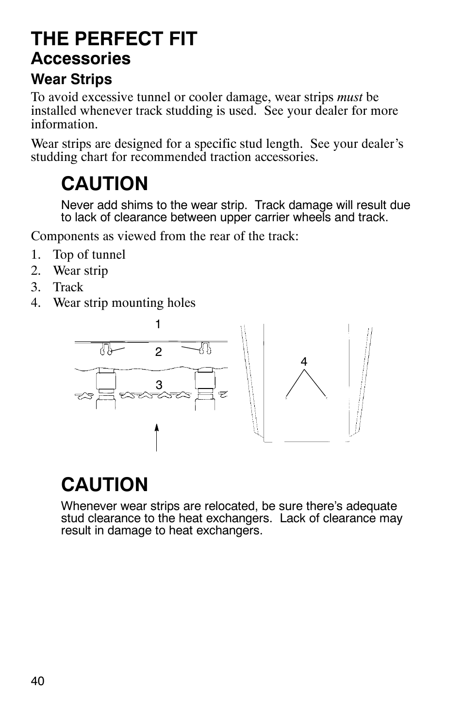 The perfect fit, Caution, Accessories | Polaris 2005 RMK User Manual | Page 43 / 130