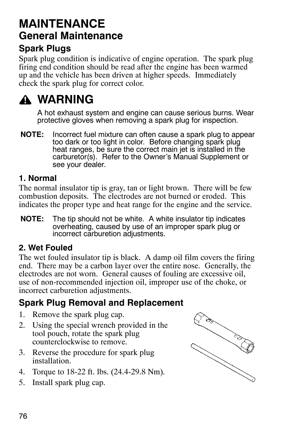 Maintenance, Warning, General maintenance | Polaris 2005 RMK User Manual | Page 79 / 130