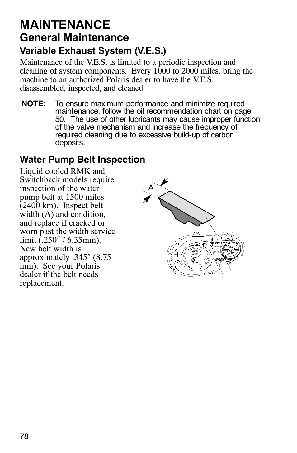 Maintenance, General maintenance | Polaris 2005 RMK User Manual | Page 81 / 130