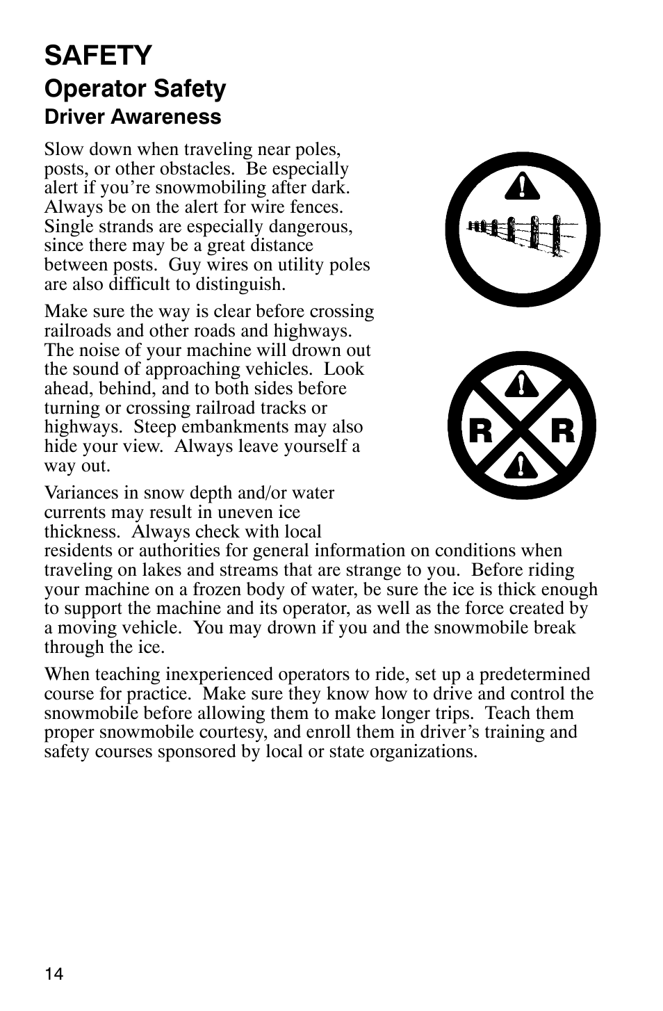 Safety, Operator safety | Polaris 2005 440 IQ User Manual | Page 17 / 122