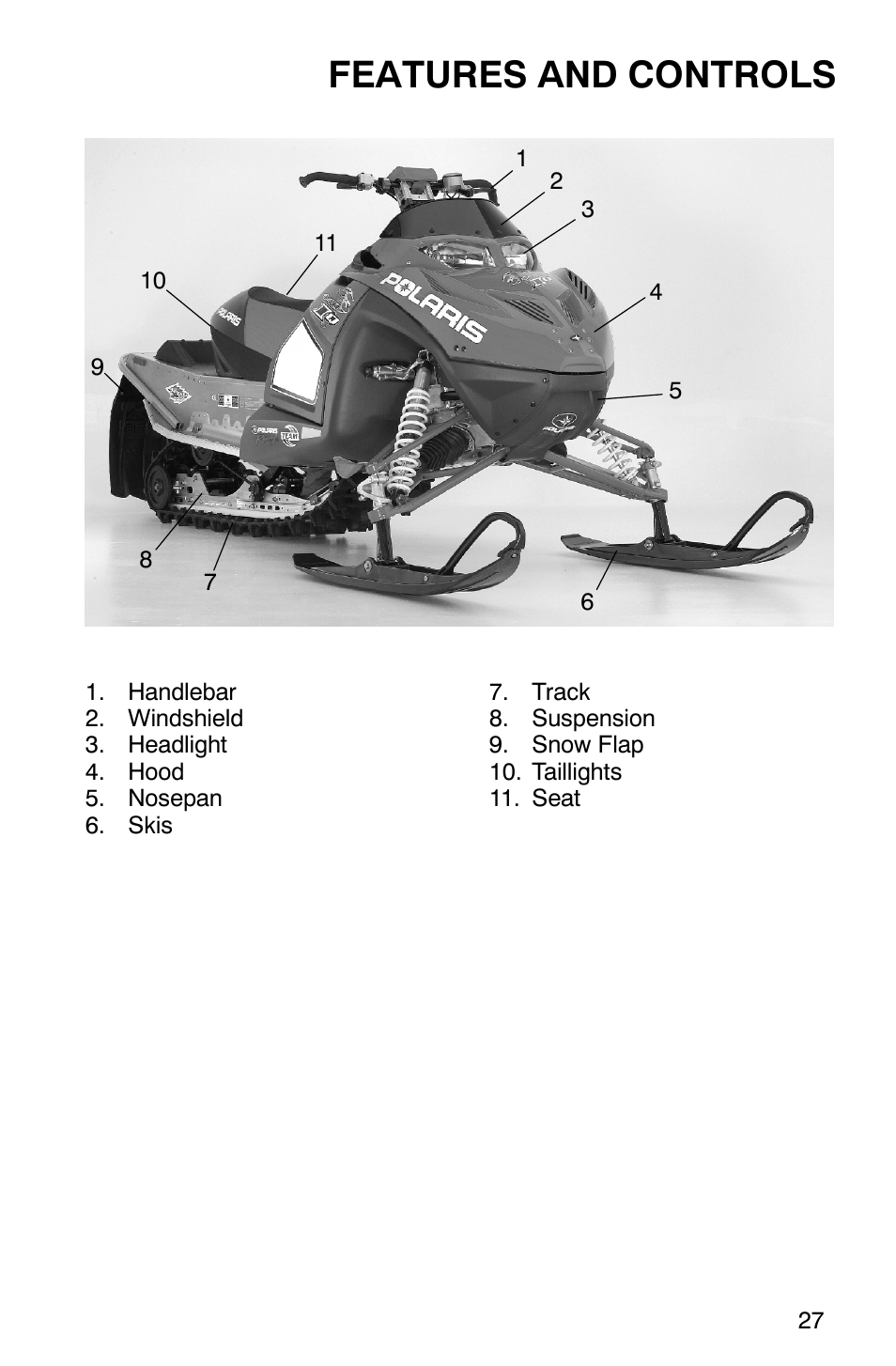 Features and controls | Polaris 2005 440 IQ User Manual | Page 30 / 122