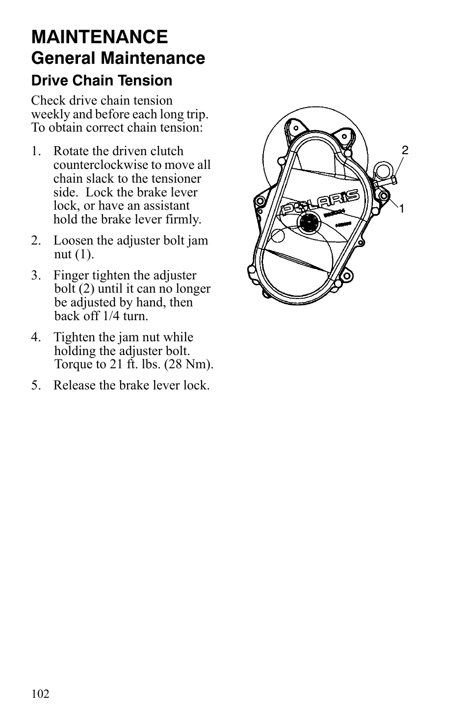 Maintenance, General maintenance | Polaris 2006 Edge Snowmobiles with 121 Track User Manual | Page 105 / 157