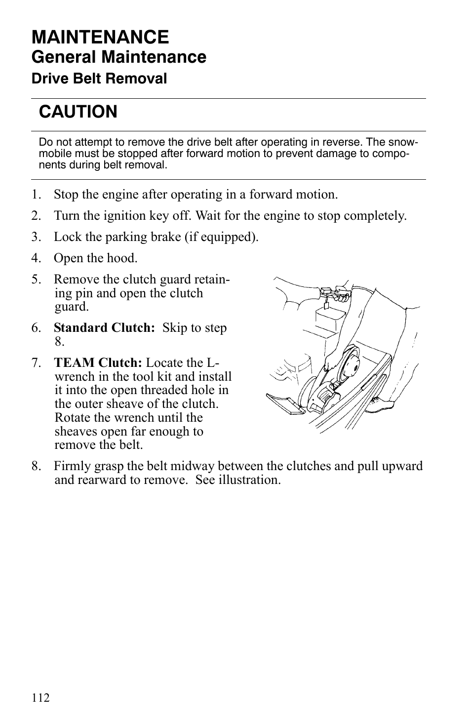 Maintenance, General maintenance, Caution | Polaris 2006 Edge Snowmobiles with 121 Track User Manual | Page 115 / 157