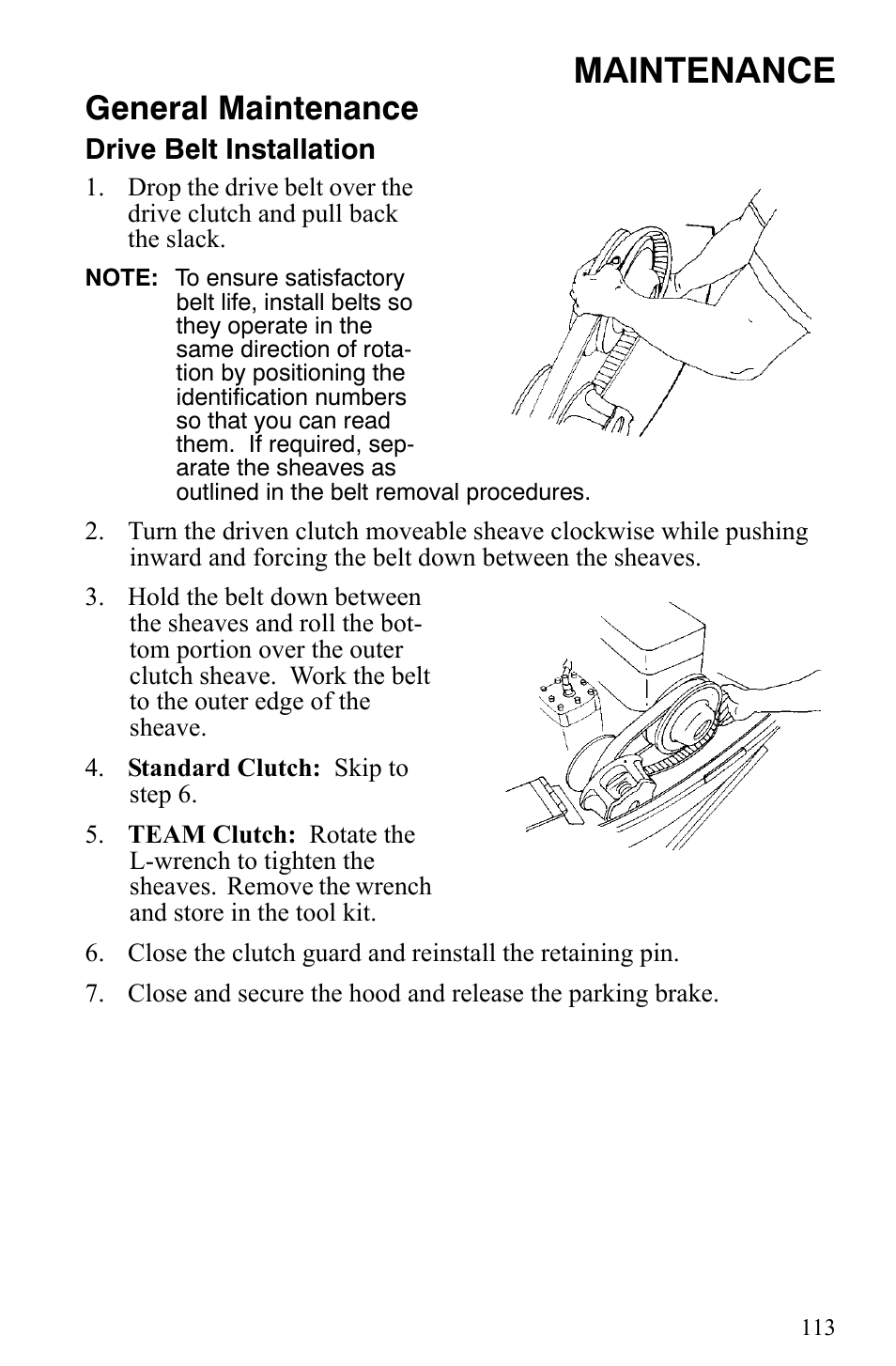 Maintenance, General maintenance | Polaris 2006 Edge Snowmobiles with 121 Track User Manual | Page 116 / 157