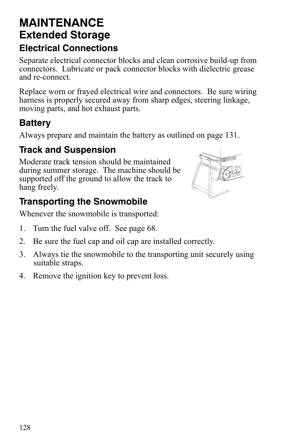 Maintenance, Extended storage | Polaris 2006 Edge Snowmobiles with 121 Track User Manual | Page 131 / 157